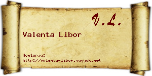 Valenta Libor névjegykártya